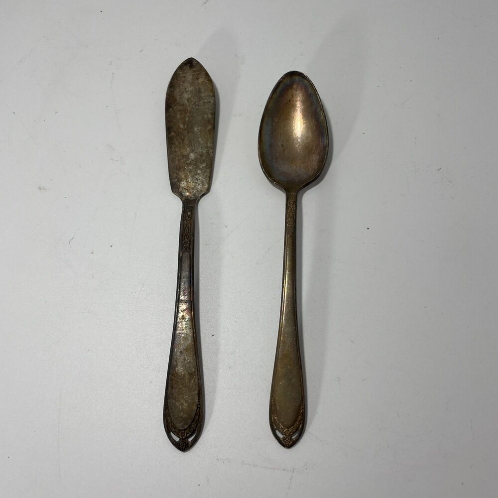 Vintage 1847 Rogers Bros IS Silverplate Flatware Spoon & Butter Spreader